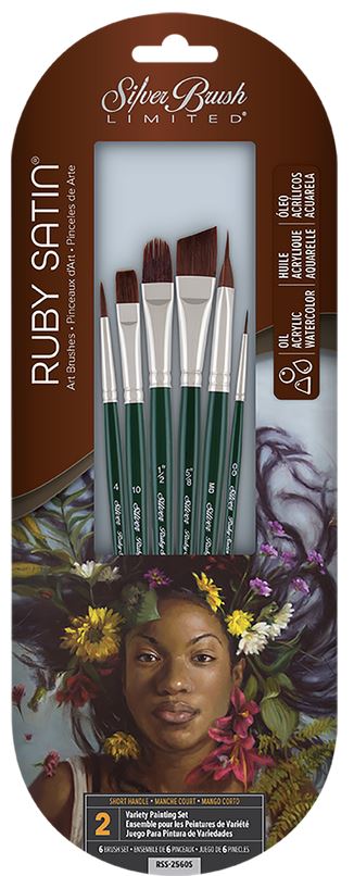 Silver Brush Ruby Satin Set
