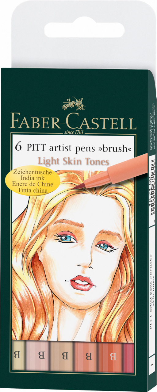 Faber-Castell PITT Artist Pen Brush Zeichentuschestift 6er Set