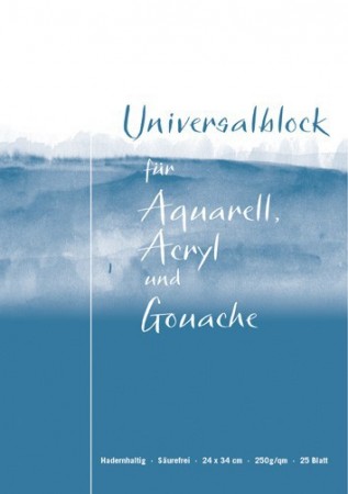 universalblock Vang Universalblock Oslo Aquarell, Acryl und Gouache 300g naturweiß